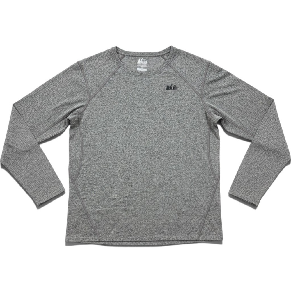 REI Co-op Womens XL Heather Gray Long Sleeve Active Hiking Shirt Layering